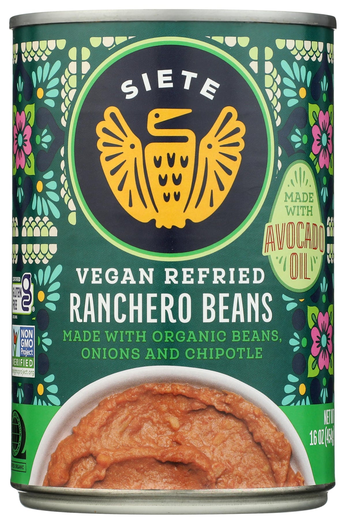 Siete Beans Refried Ranchero in a bowl shows creamy texture for tacos