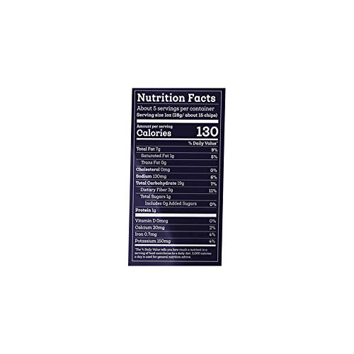 Siete cassava flour tortilla chips ingredients label highlighting natural snacking.