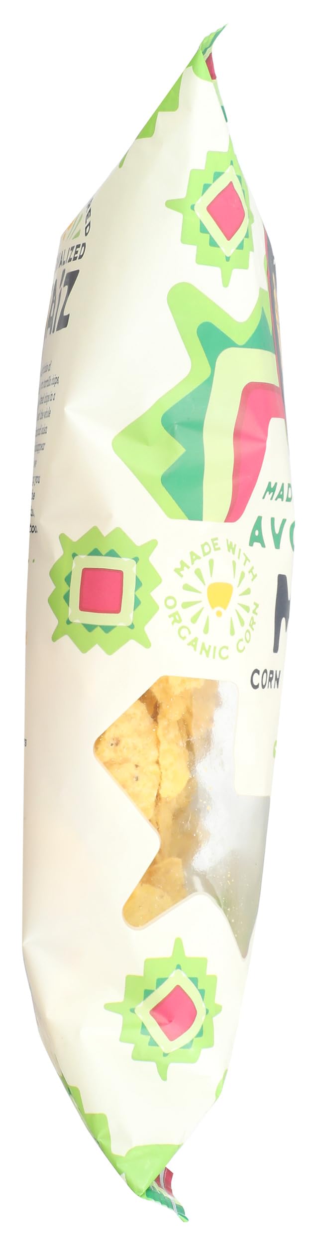 Siete Chips Trtla Maiz Lime closeup reveals crisp texture and natural ingredients.