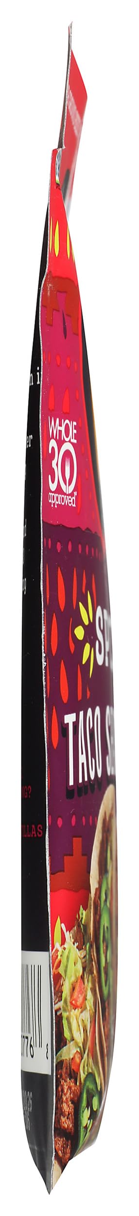 Gluten-free and vegan labels on Siete seasoning packaging.