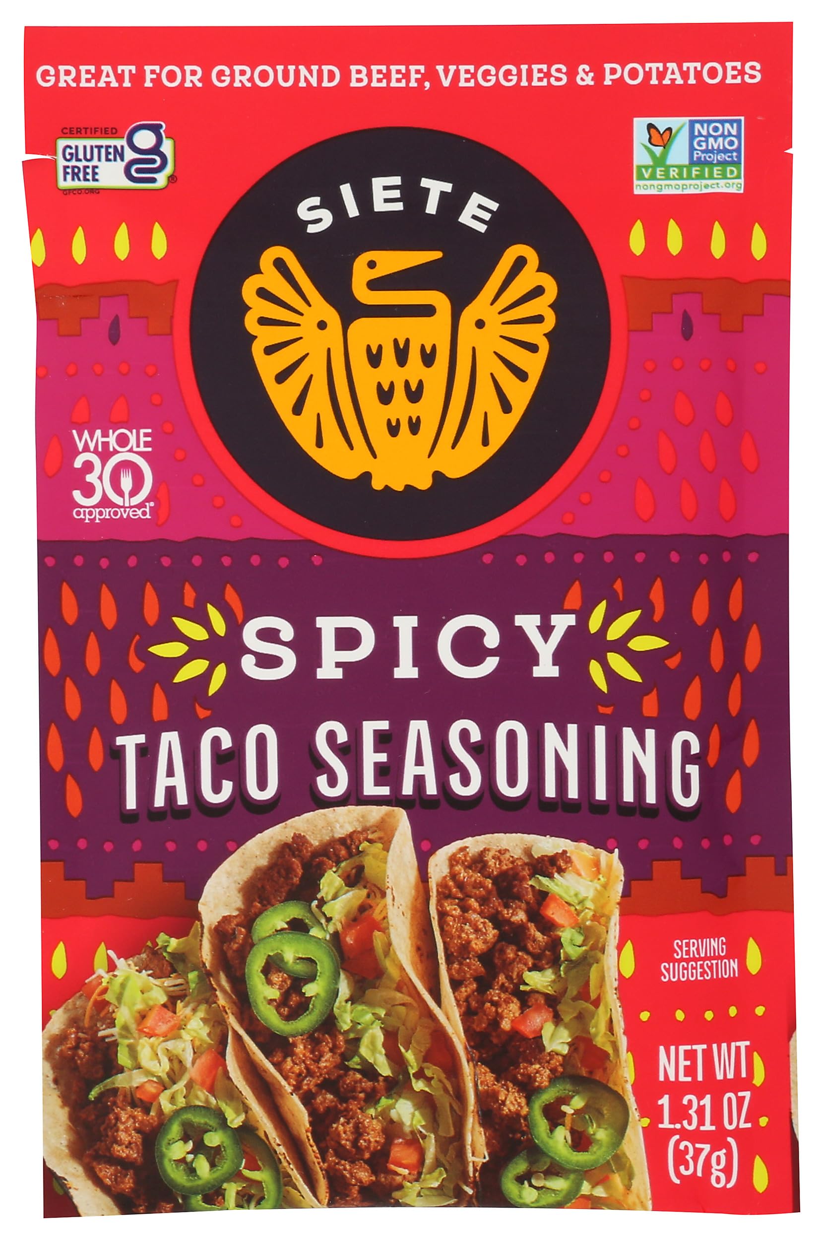 Siete Mild Taco Seasoning Pack ready for flavorful weeknight tacos.