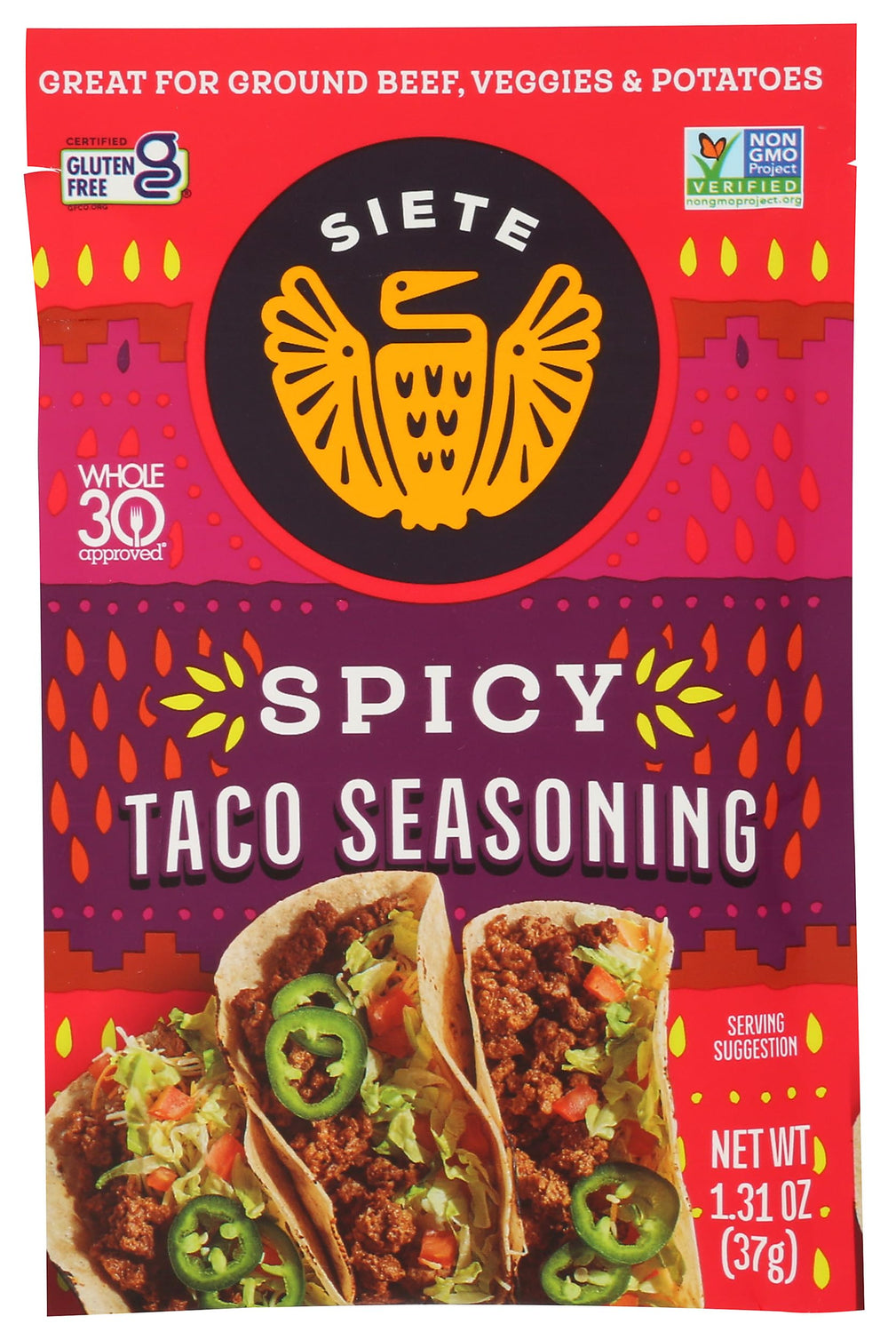 Siete Mild Taco Seasoning Pack ready for flavorful weeknight tacos.