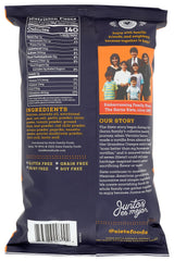 Siete Queso Potato Chips back panel, ingredient highlights without hydrogenated fats.