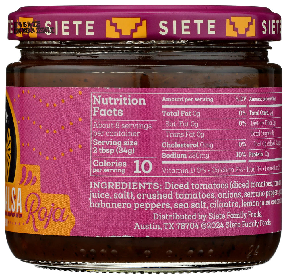 Siete Salsa Spicy Casera for dipping chips with rich heat.