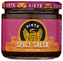 Siete Salsa Spicy Casera jar adds bold flavor to tacos and bowls.