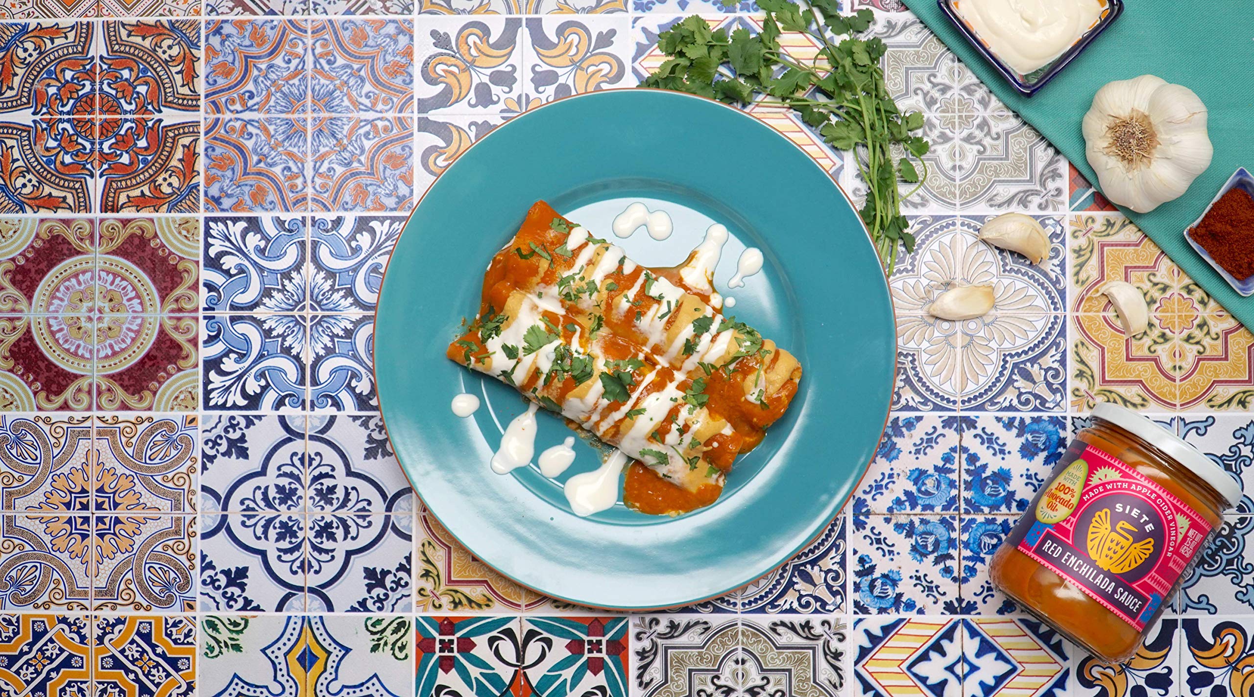 Family dinner with Siete Enchilada Red for quick, flavorful meals.