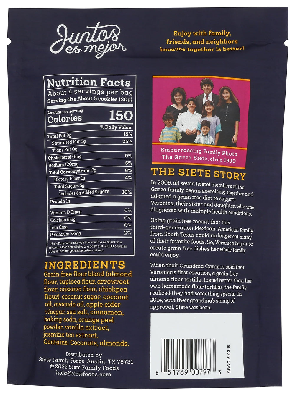 Siete grain-free shortbread stack showing crisp bite and texture