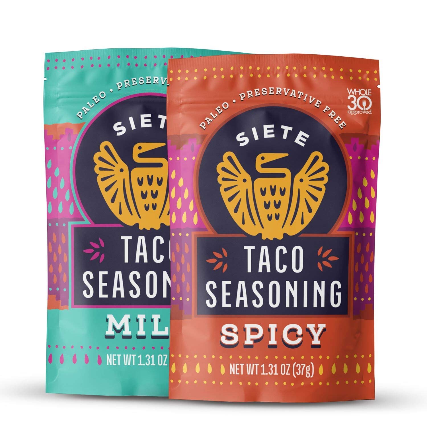 Siete taco seasoning pack mixed shown for family meals.
