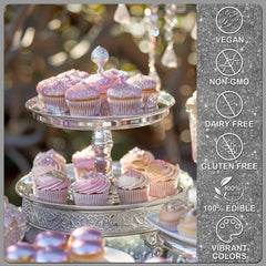 SigWong Black Edible Glitter on drinks adds shimmering, party-ready sparkle.