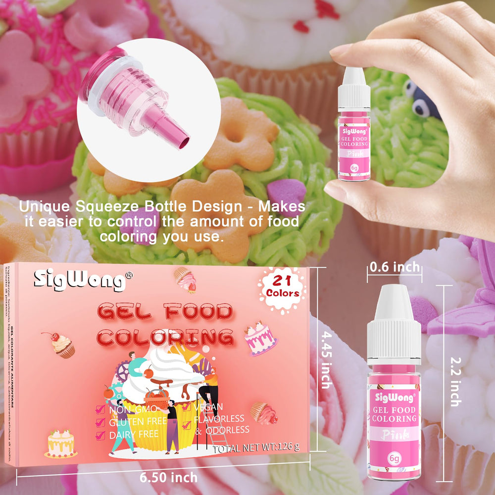 SigWong 21-color set supports decorating cookies, cupcakes, Easter eggs, and more.