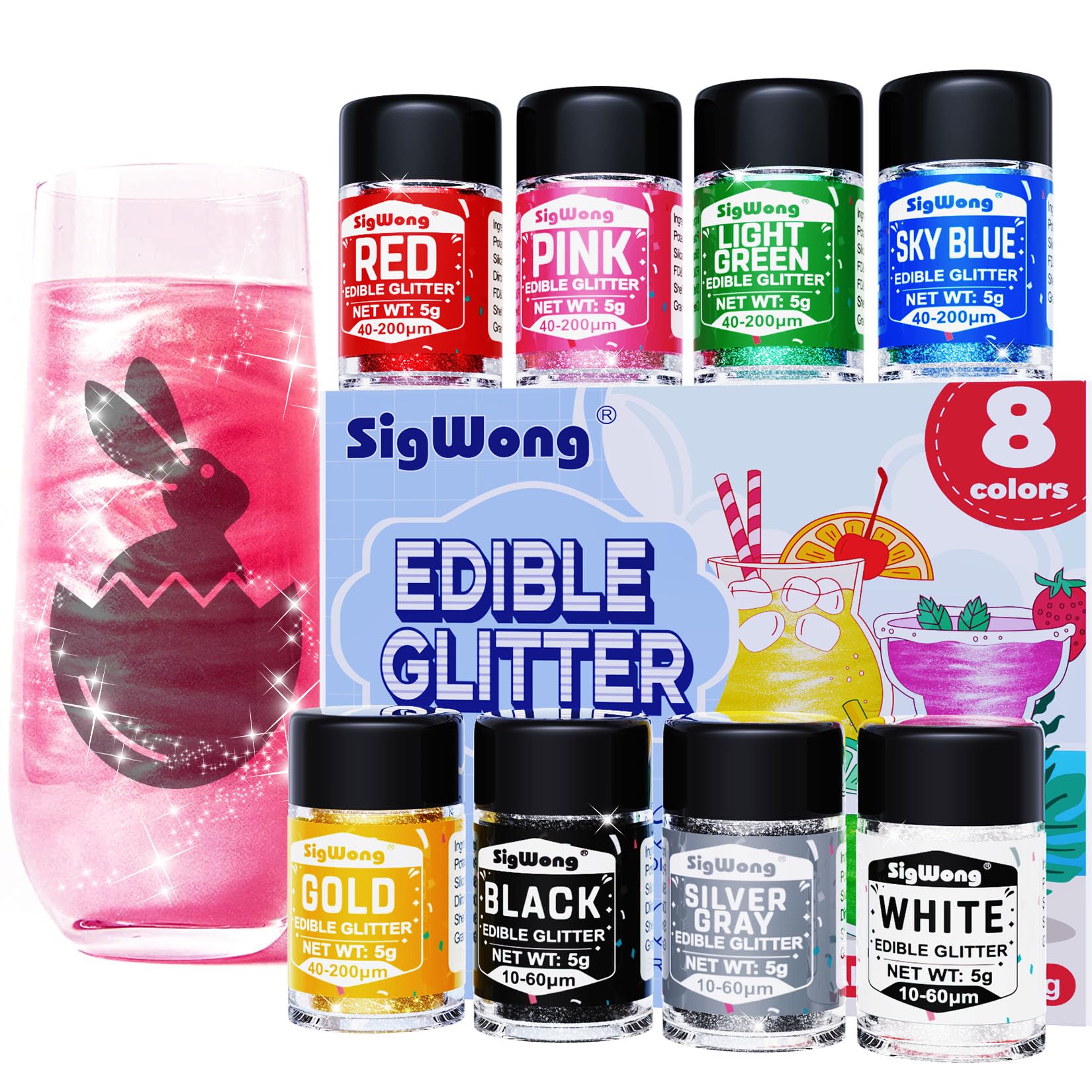 SigWong edible glitter cap design for precise dispensing on treats
