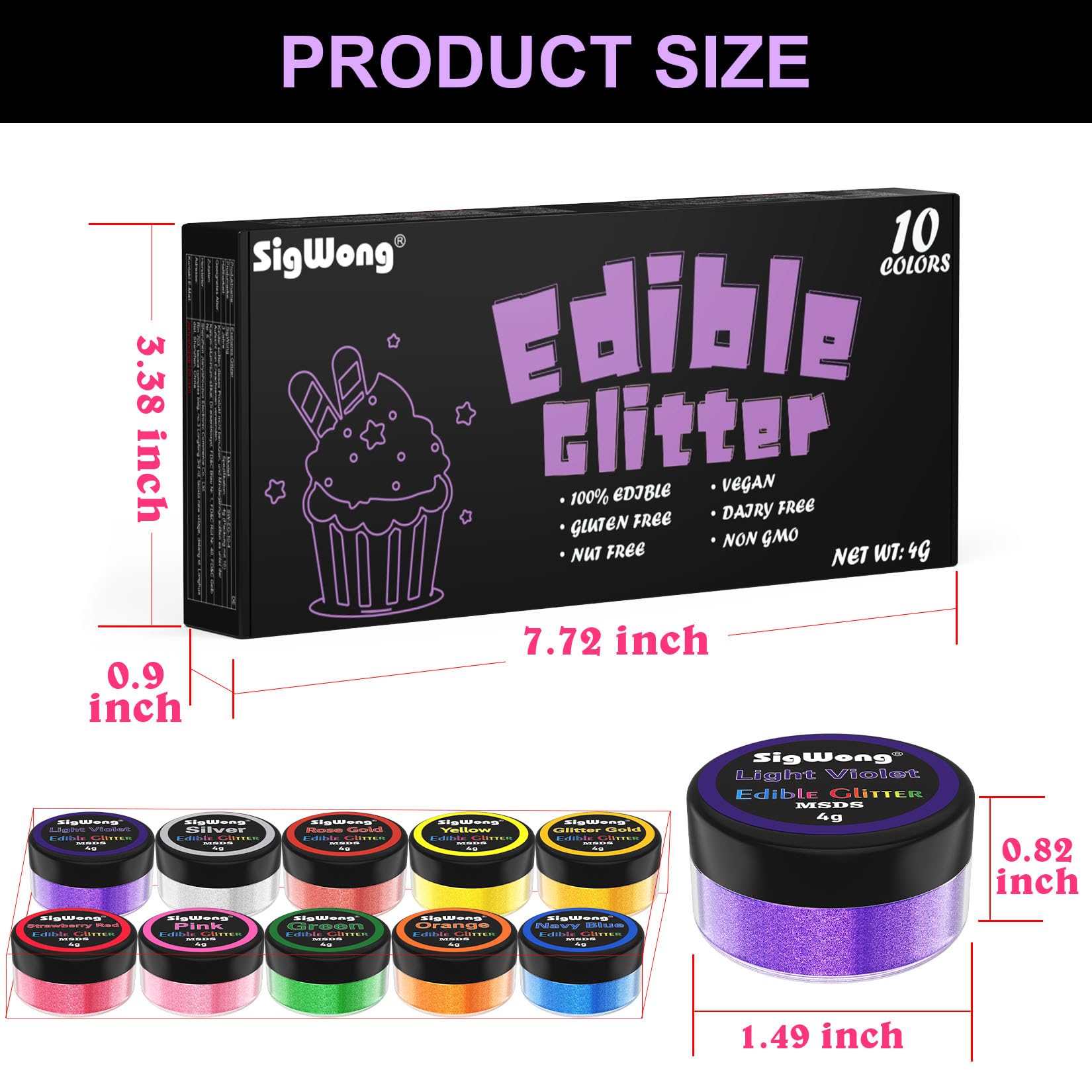SigWong edible glitter ideal for holidays and celebrations