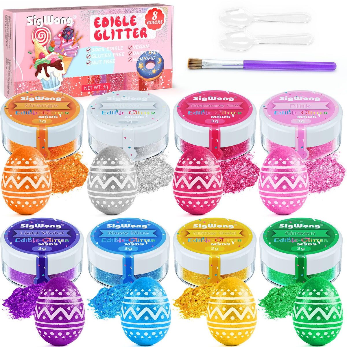 SigWong edible glitter orange powder adds vibrant color to drinks