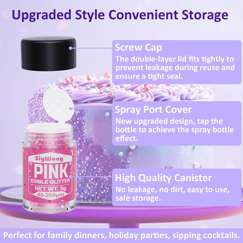 SigWong edible glitter strawberries dessert glam for festive plates