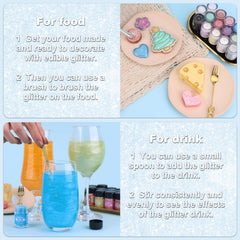 SigWong iridescent blue edible glitter decorates chocolates for glossy flair.