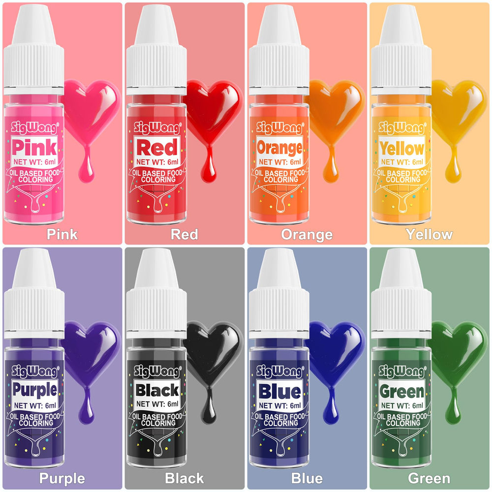SigWong oil-based coloring bottle ideal for fondant and macarons with smooth, even coverage.