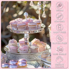 SigWong pink edible glitter cake-decorating for fondants and cupcakes with a luxurious shimmer.