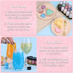 SigWong pink edible glitter chocolate-cookies-decoration adds vivid color without altering flavor.