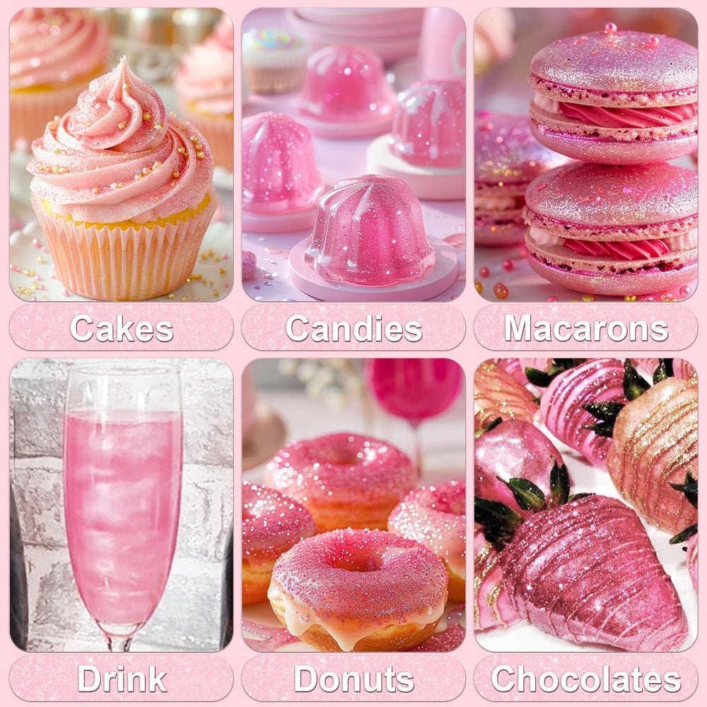 SigWong pink edible glitter strawberry-sprinkle brightens fruit platters and desserts with subtle sheen.