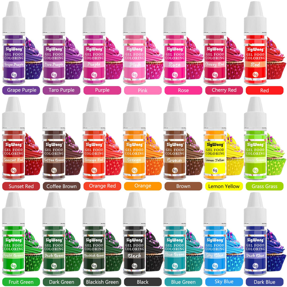 SigWong tasteless gel colors stay flavorless for frosting and fondant tasks.