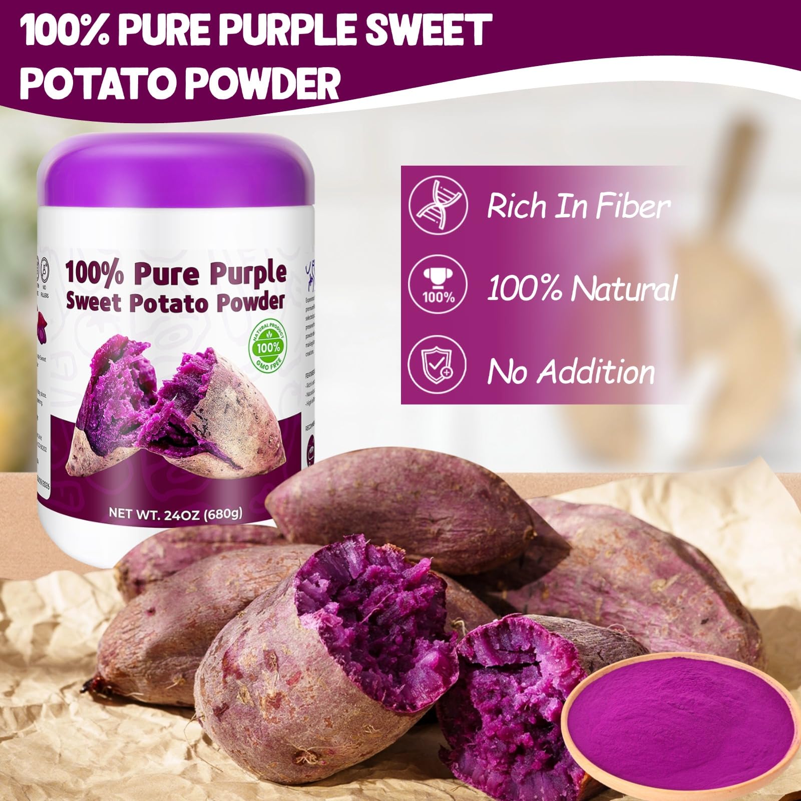 SIHASO purple sweet potato powder adds natural color to desserts