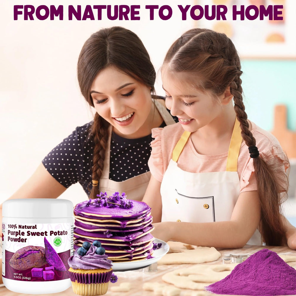 SIHASO purple sweet potato powder adds color to lattes and smoothies.