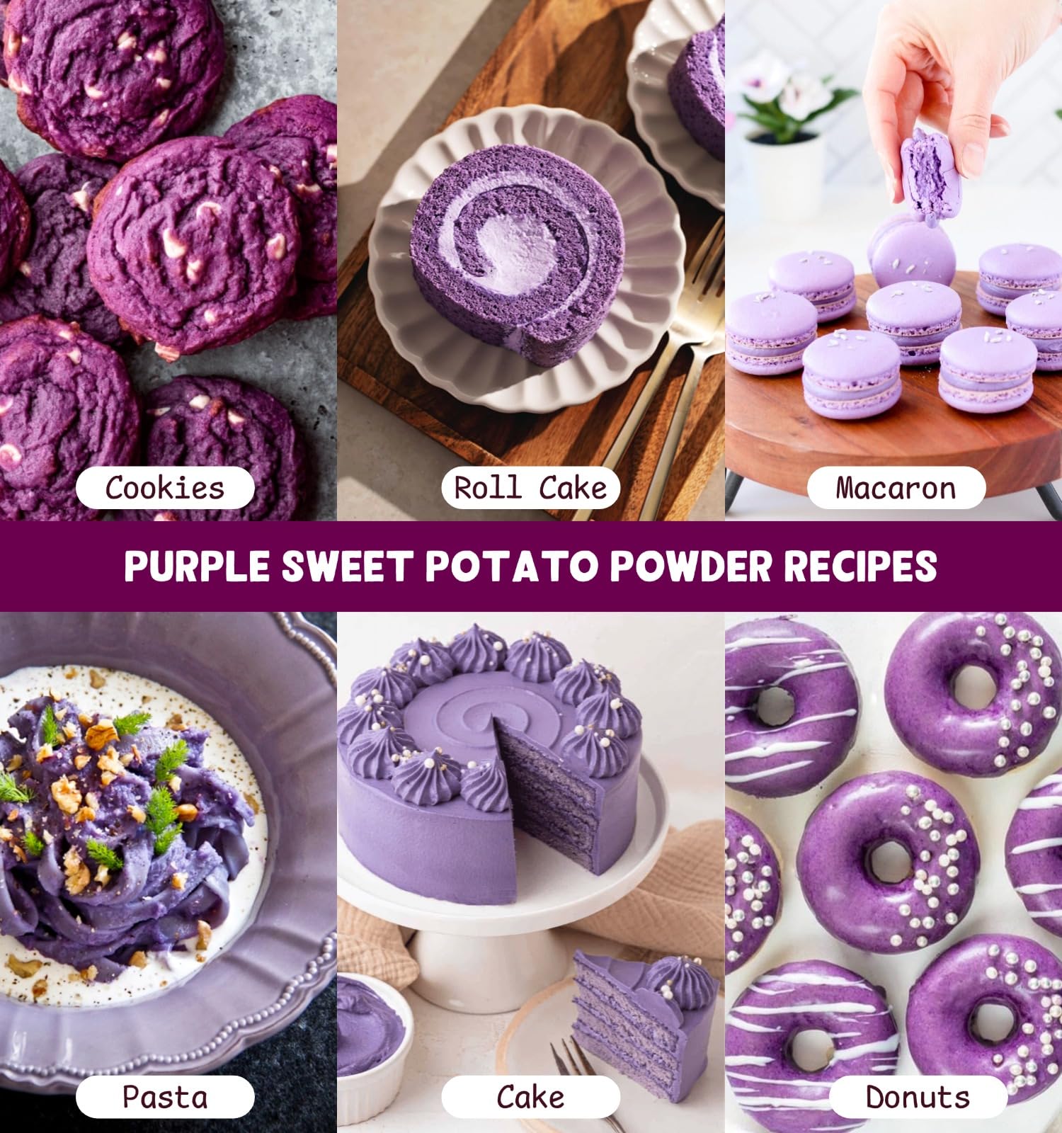 SIHASO purple sweet potato powder enhances frostings and desserts.