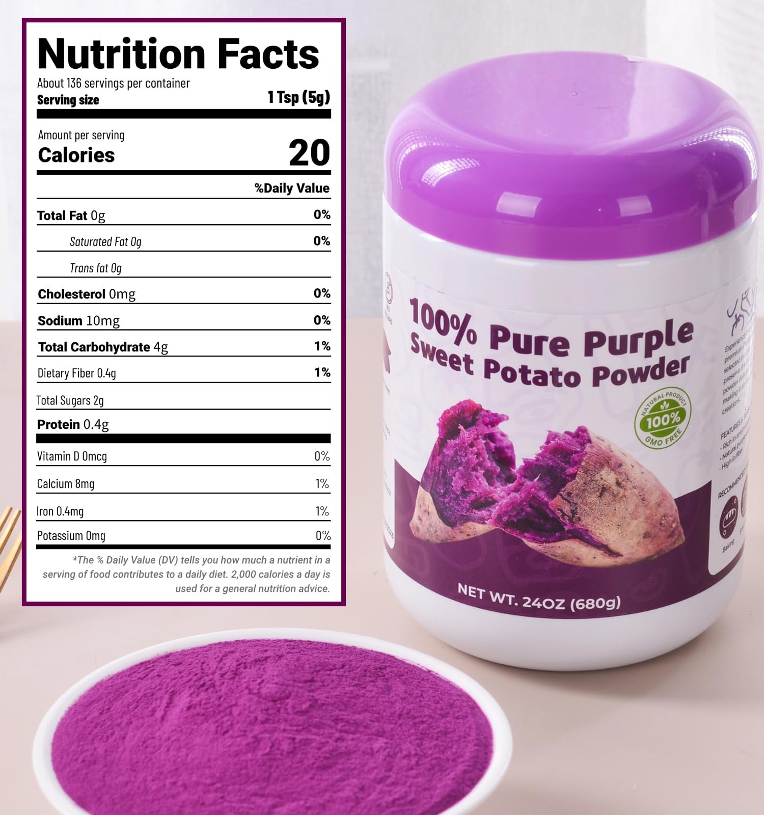 SIHASO purple sweet potato powder for latte and smoothie color