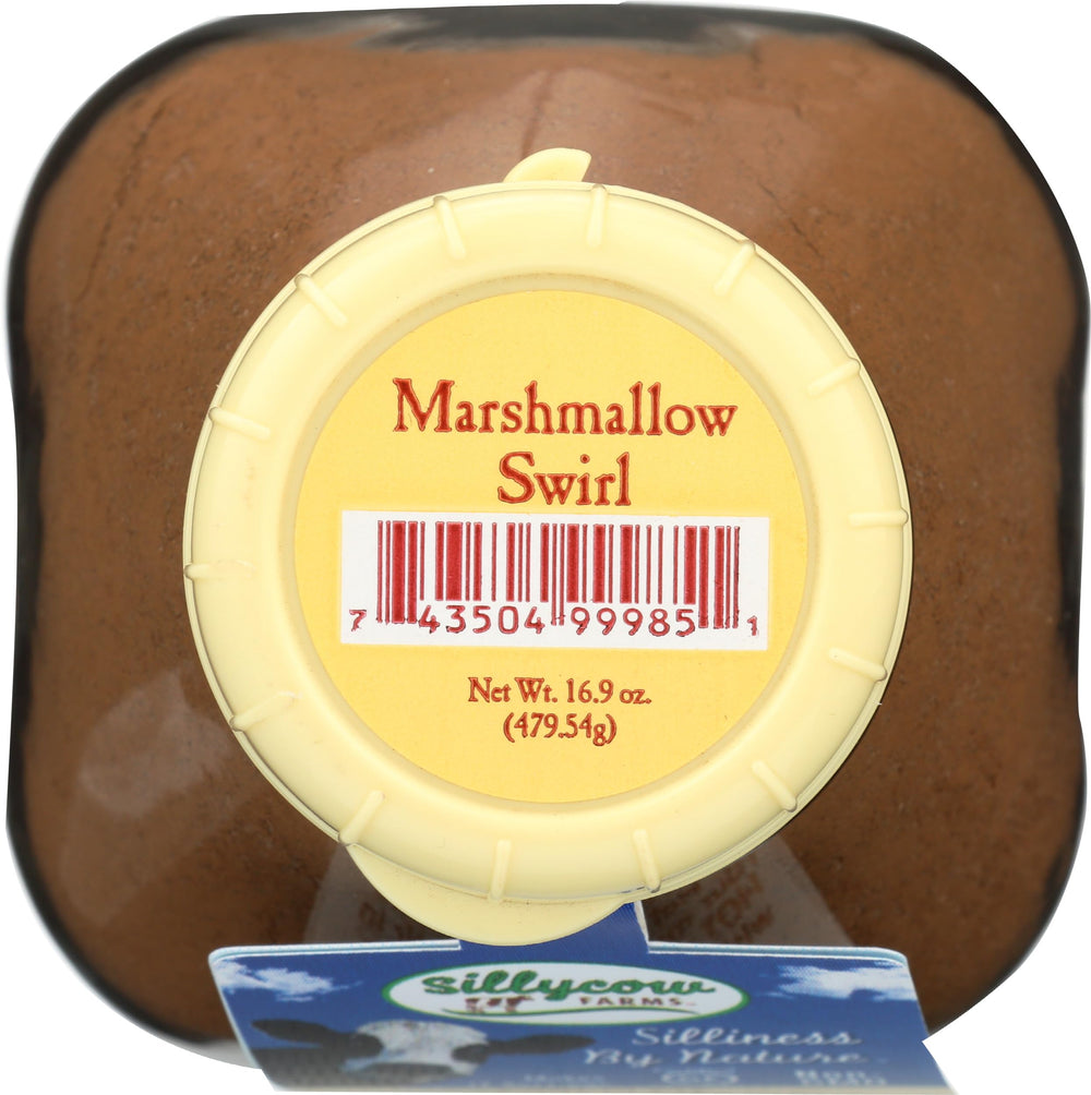 Silly Cow Farms Marshmallow Swirl mixed with milk for creaminess.