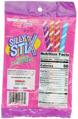 Silly Stix Sour Filled Candy Straw Orange, tangy treat during celebrations and school snacks.