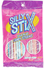 Silly Stix Sour Filled Candy Straw Tropical Punch ready for sharing at parties and playdates.