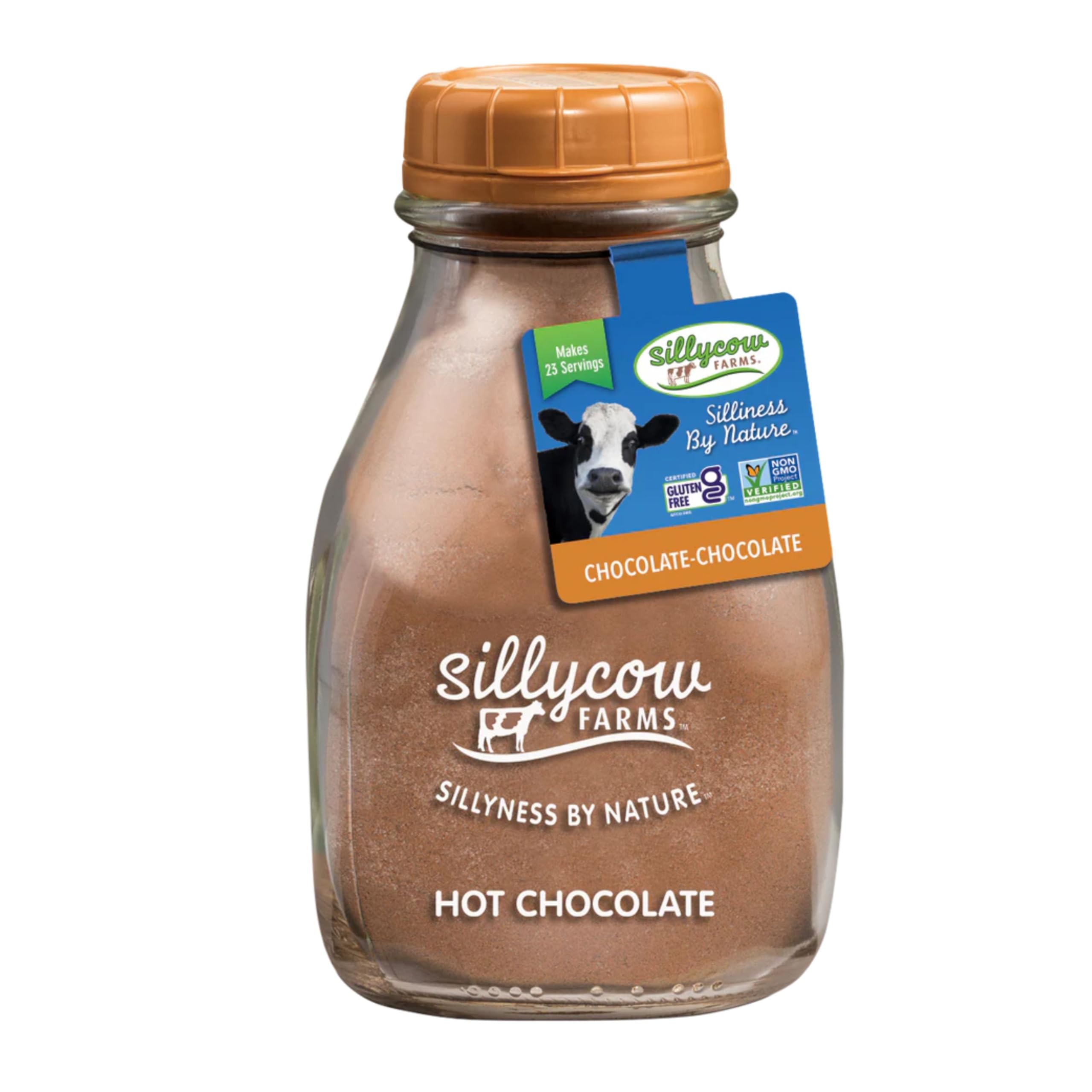 Sillycow Farms hot chocolate bottle highlights gluten-free, dairy-free cocoa for cozy evenings