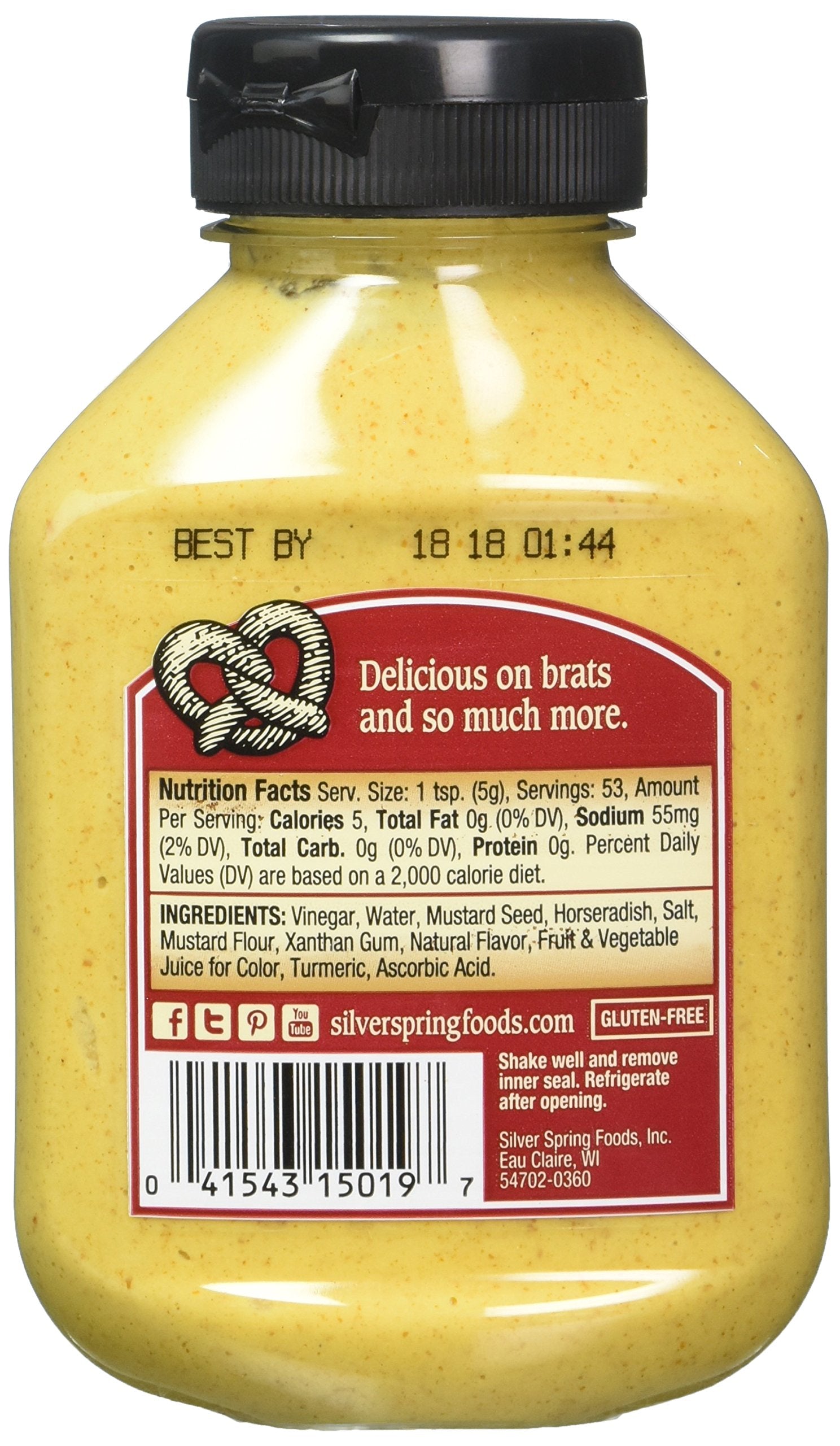 Silver Springs Mustard Beer & Brat label closeup reveals rustic craft branding.