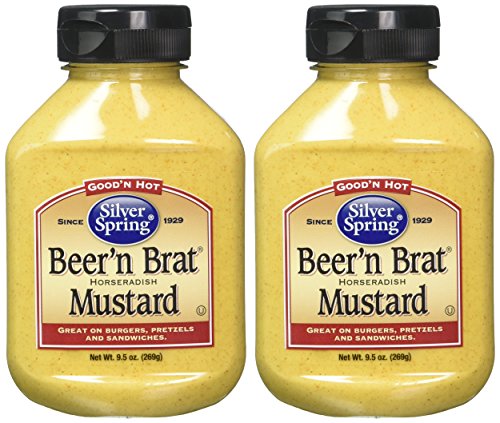 Silver Springs Mustard Beer & Brat serving plate ready for dipping.