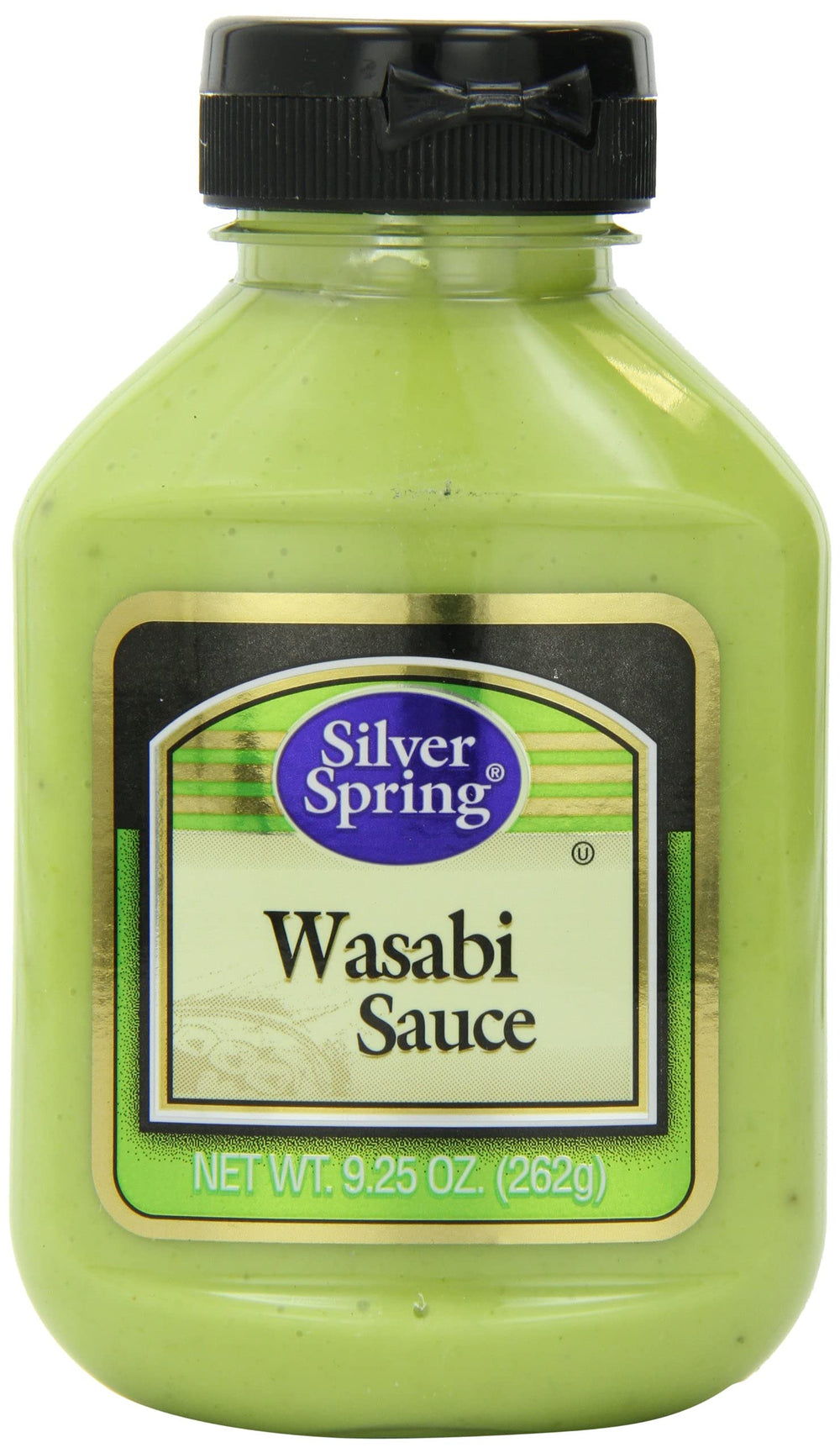 Silver Springs Wasabi sauce bottle ready for sushi dipping and flavor enhancement.