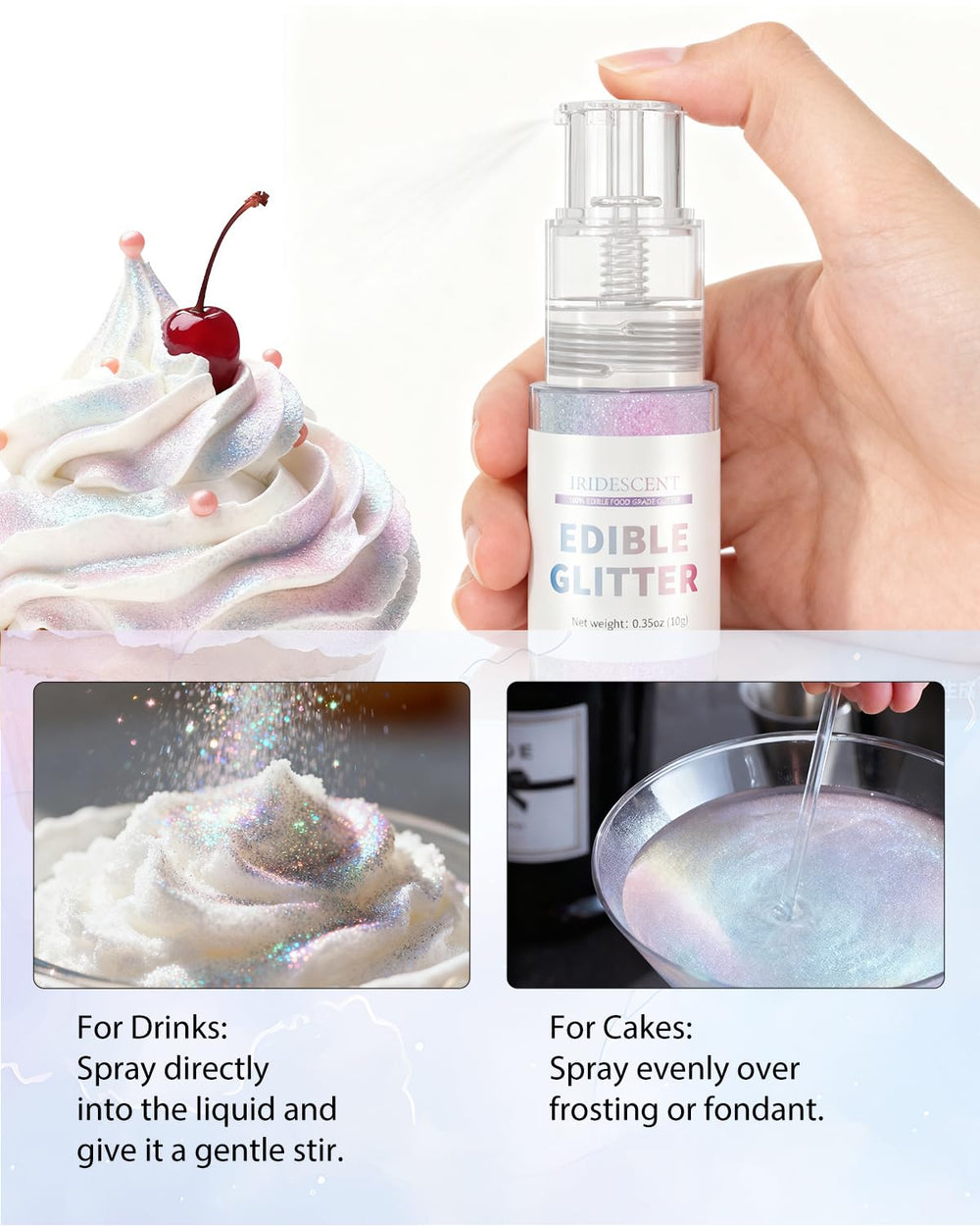 SIMEKKO cake decor glitter creates pearlescent finishes on fondant and buttercream