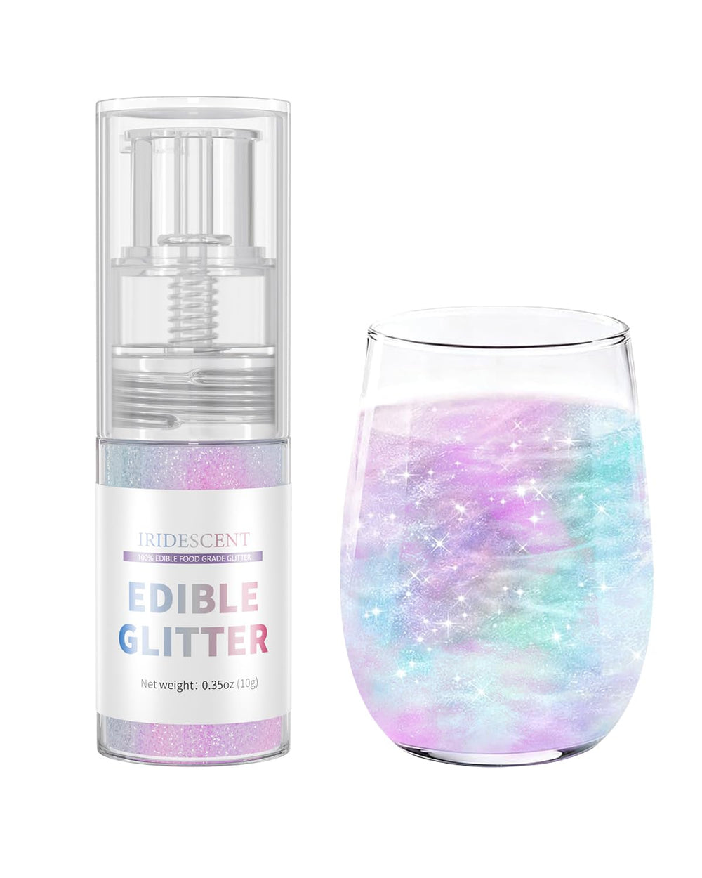 SIMEKKO iridescent glitter spray 10g adds shimmering color to drinks for festive beverages