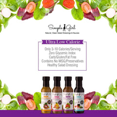 Simple Girl Citrus Ginger dressing bottle illustrates vegan, keto-friendly flavor