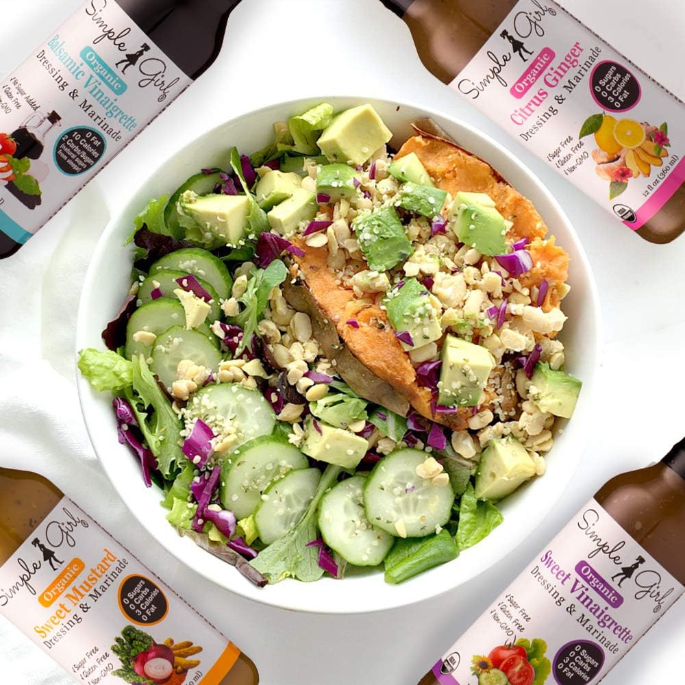 Simple Girl Organic ingredients scene highlights natural dressing ingredients