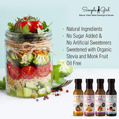 Simple Girl Sweet Mustard Dressing jar emphasizing zero added sugar