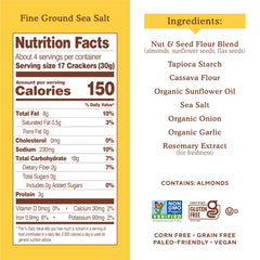 Simple Mills Almond Flour Crackers close-up reveals the fine sea salt texture you can savor.