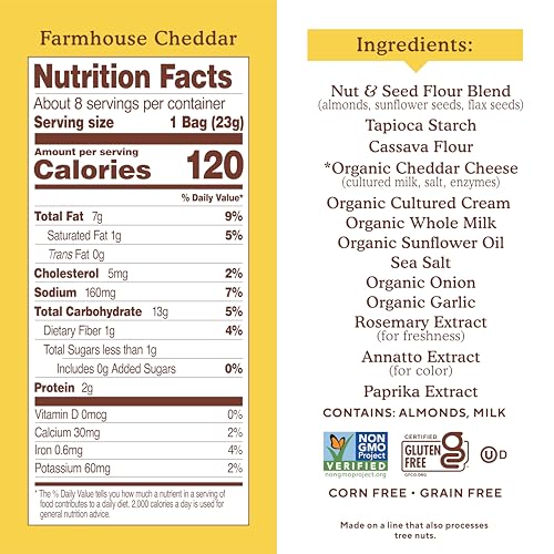 Simple Mills almond flour crackers ingredients laid out for healthy snacking.
