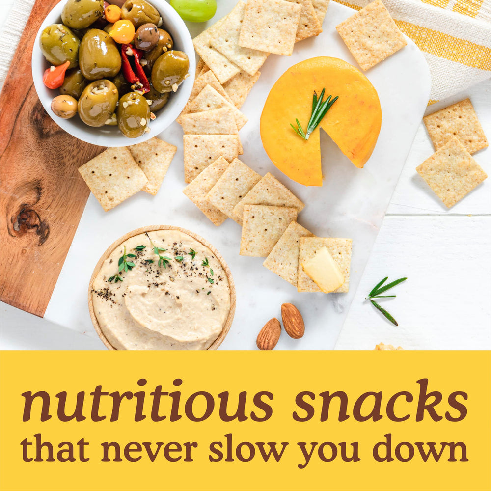 Simple Mills almond flour crackers on a pantry shelf, convenient snack option