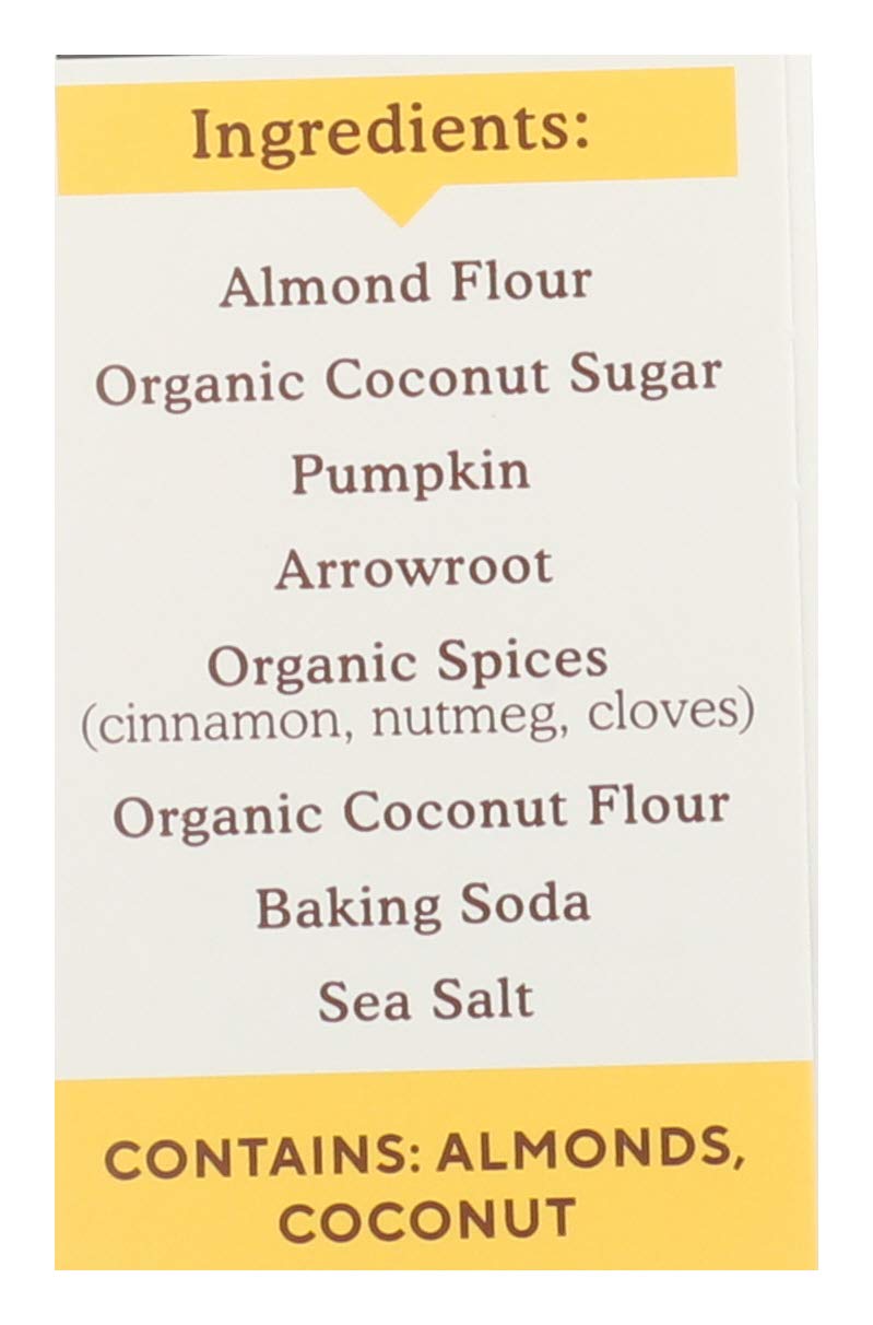Simple Mills almond flour pumpkin bread mix ingredients panel highlights real pumpkin and spices.