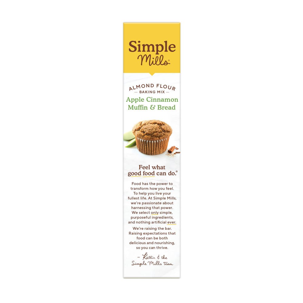 Simple Mills Apple Cinnamo mix with measuring scoop, convenient pantry staple.