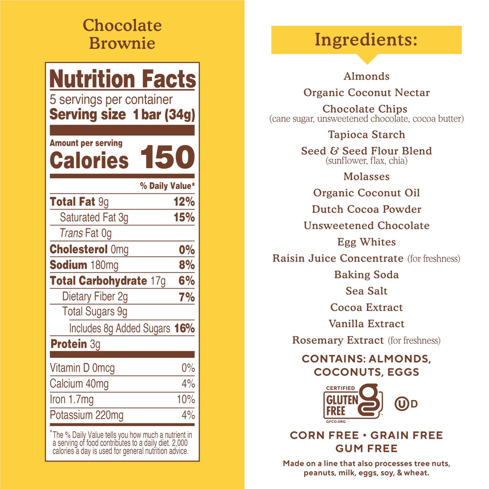 Simple Mills brownie bar individually wrapped, ideal for busy mornings