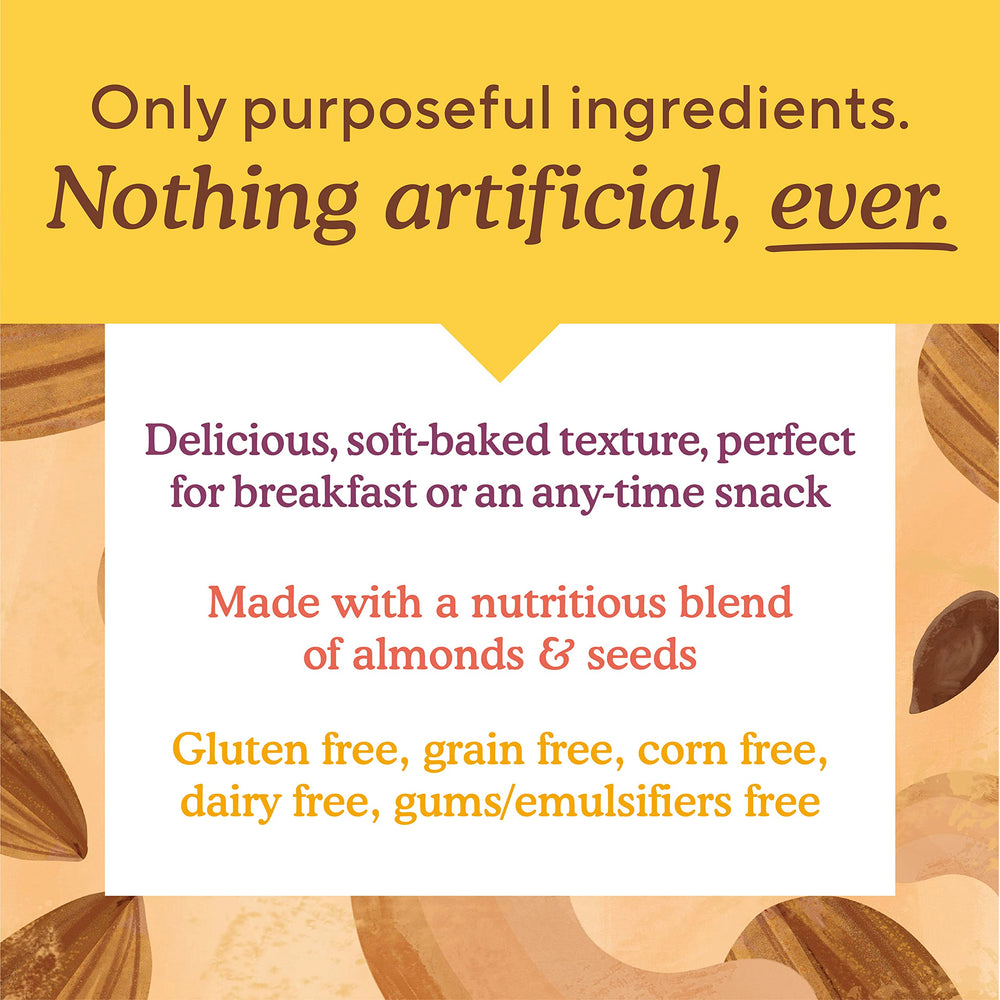 Simple Mills Bar Soft Bake PB Chocolate Almond ingredients – clean, premium components visible in close-up.