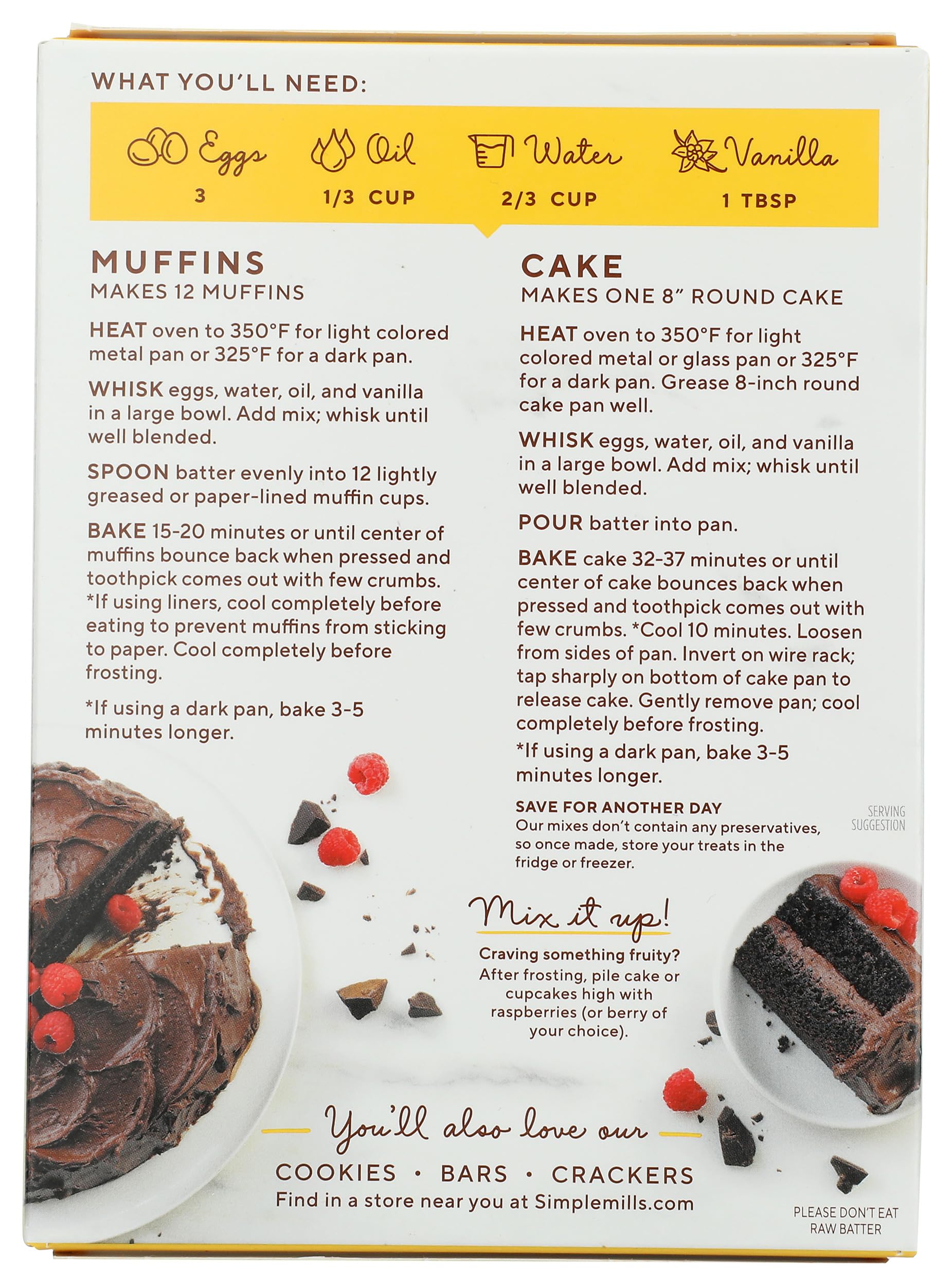 Simple Mills chocolate muffin mix in a bowl ready to blend with almond flour.