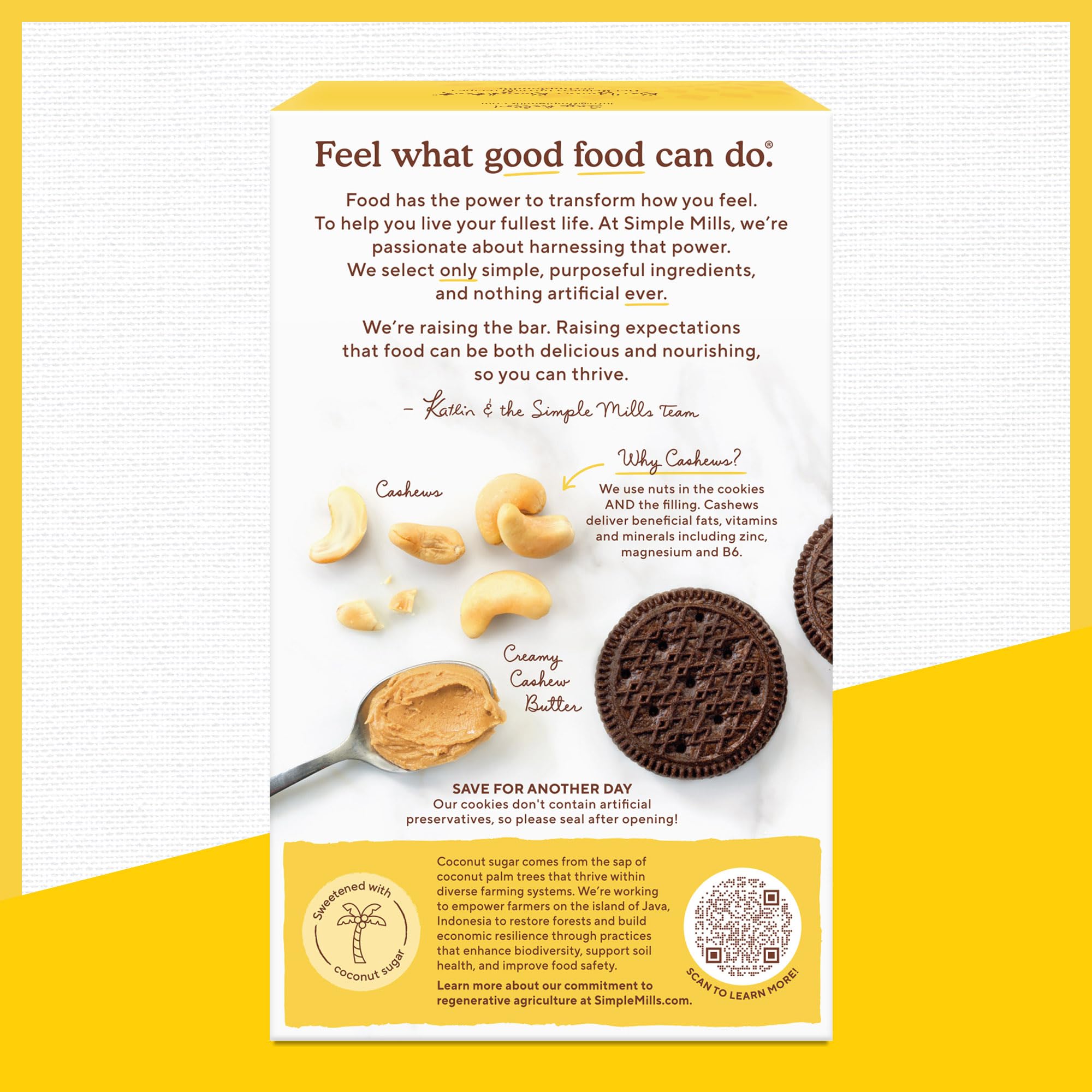 Simple Mills Cocoa Cashew Cookies sandwich cut reveals even layers