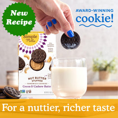 Simple Mills Cocoa Cashew Cookies ingredient panel with premium components